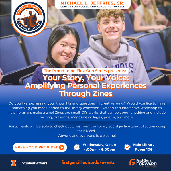 All information is in the description. Photo of two students sitting in a lecture hall staring at the camera.