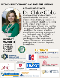 Flyer with description of Dr. Chloe Gibbs' talk