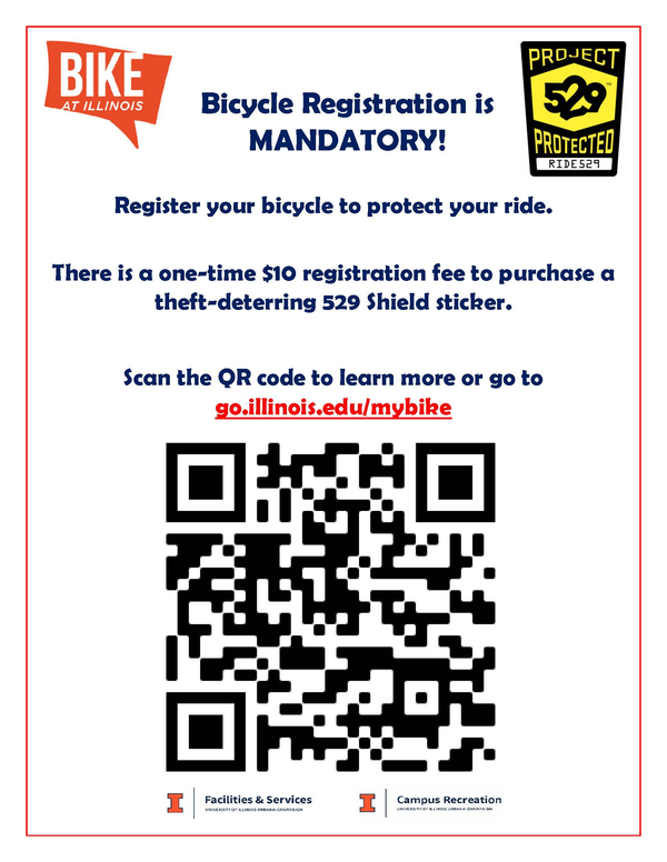 Bicycle registration flier - how to register and registration fee