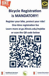 Permanent bicycle registration sign - Designed by Shayna Talpallikar and funded by SSC