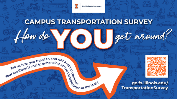 digital sign for Campus Transportation Survey 2025