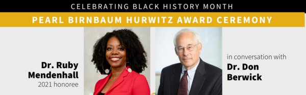 Pearl Birnbaum Hurwitz Award Ceremony Honoring Dr. Ruby Mendenhall