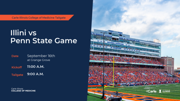 CI MED Tailgate for the Illinois Football vs. Penn State game on Sept. 16 at 9 AM in Grange Grove.