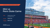 CI MED Tailgate for the Illinois Football vs. Penn State game on Sept. 16 at 9 AM in Grange Grove.
