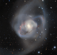 A galaxy in space with stars