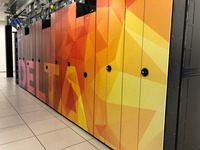 A row of lockers in a room.