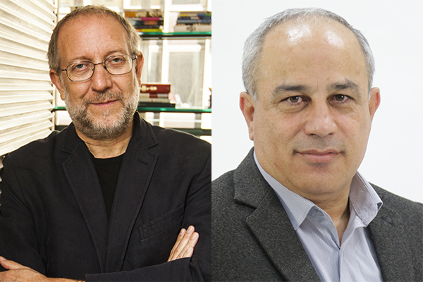 Two individual photos of Yossi Klein Halevi and Mohammad Darawshe