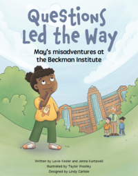 Book cover featuring an illustration of a little girl in front of the Beckman Institute