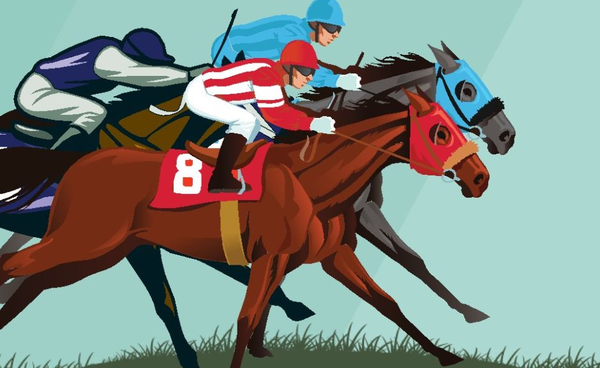 horses and jockeys