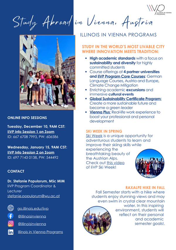 General Events: Illinois in Vienna Programs Online Information