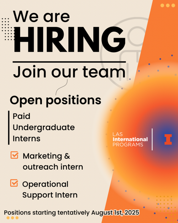 Promotional graphic stating "We are Hiring. Join our Team. Open positions. Paid Undergraduate Interns: Marketing & Outreach Intern and Operational Support Intern."