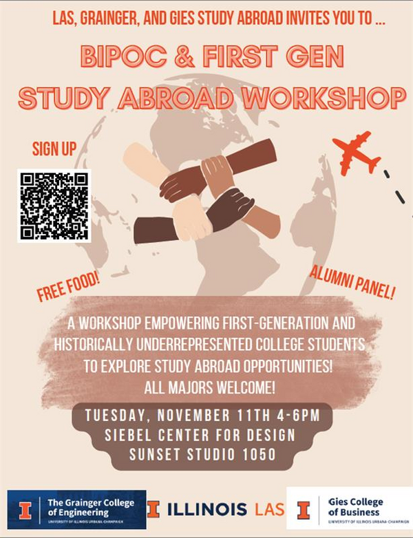 LAS, Grainger, and Gies Study Abroad Invites You To BIPOC & First Gen Study Abroad Workshop