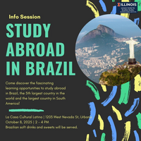Study Abroad in Brazil Info Session with the Christ Statue to the right