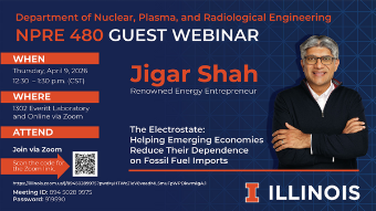 Blue and Orange graphic with photo of Jigah Shah and details of webinar