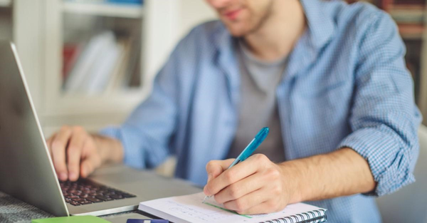 Applicant at computer