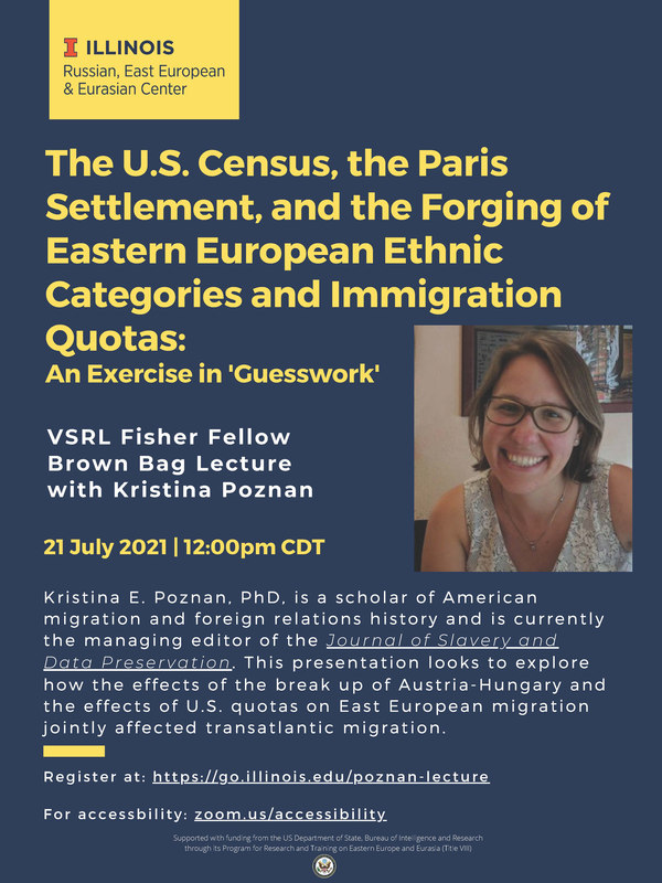 VSRL Fisher Fellow Brown Bag Lecture: Kristina Poznan