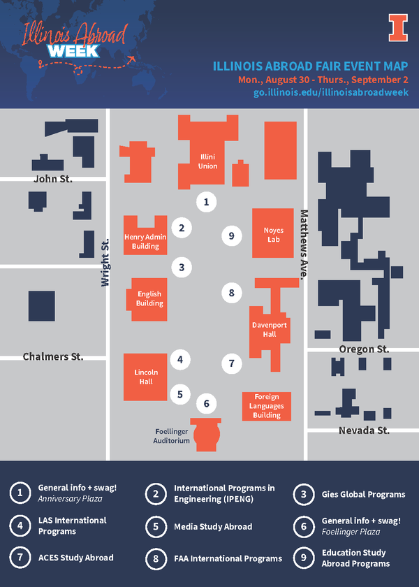 map of the main quad