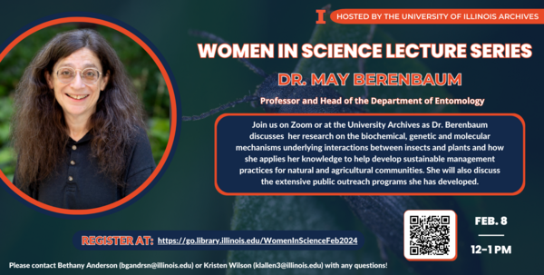 Flyer for Lecture, photo of Dr. Berenbaum, all other info in text below