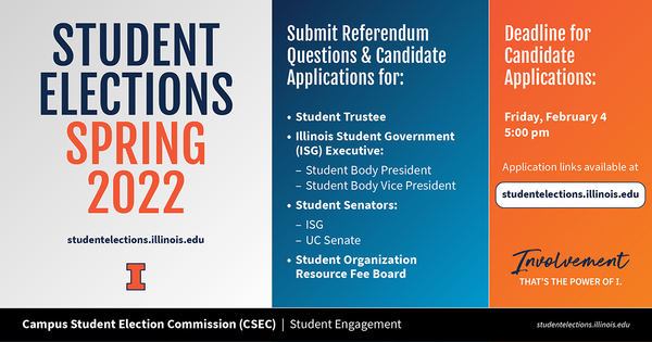 Student Elections applications due graphic