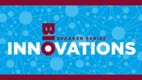 Abstract image of network nodes. Text says Bio Innovations Speaker Series.