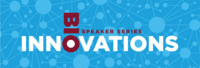 Abstract image of network nodes. Text says Bio Innovations Speaker Series.