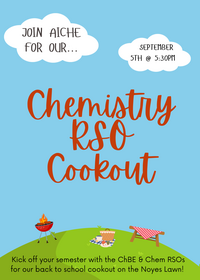 ChemE Crash-course Student Panel where incoming students can get advice from ChBE upperclassmen from navigating chemical engineering to college life in general.  We hope to see you there!