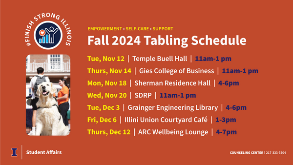 Illini Union (All) Events Calendar: Finish Strong Tabling