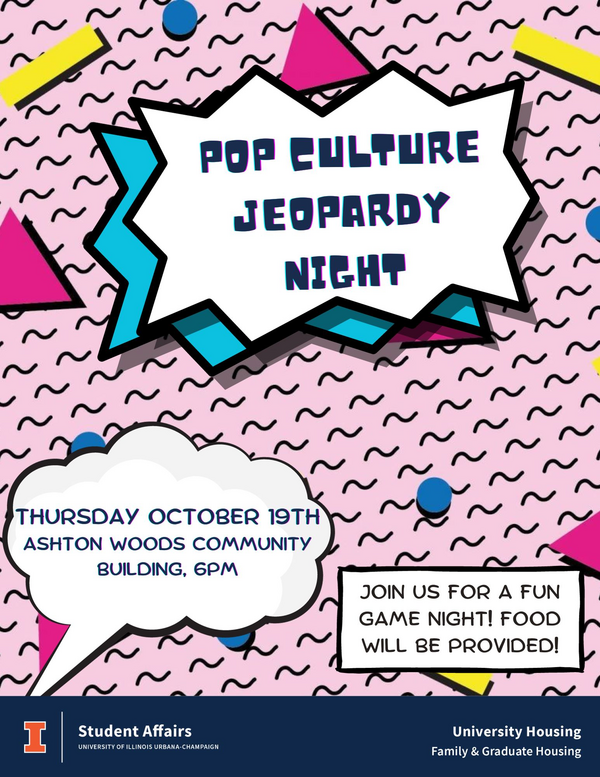pop culture jeopardy at ashton woods, 10/19, 6 pm