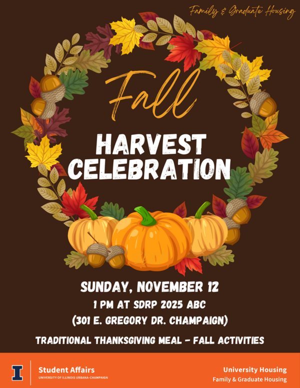 Fall Harvest Celebration, 1 pm, sdrp, 11/12