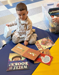 child reading books
