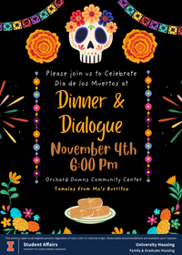 decorated skull and colorful decorations