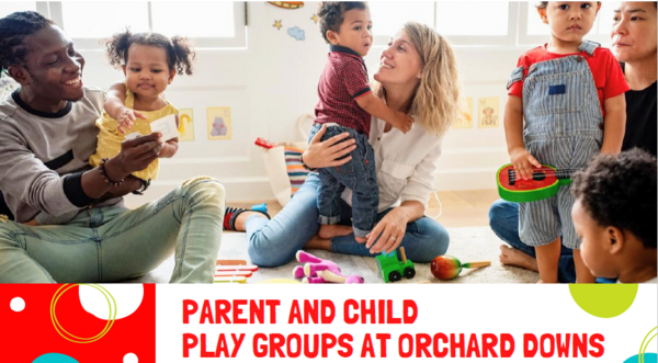 adults and children playing