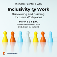 multicolored game pawns with the Student Affairs logo