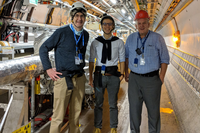 Professor Grosse Perdekamp and his team at the LHC in Geneva