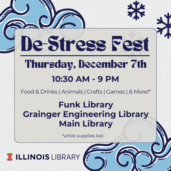 Snowflakes and winter clouds with event name, details, and hours.