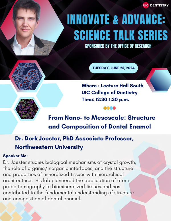 Flyer for Innovate & Advance: Science Talk Series