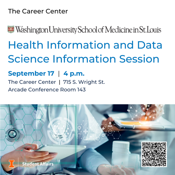 Washington University School of Medicine in St. Louis: Health Information & Data Science Info Session on September 17, at 4 p.m.