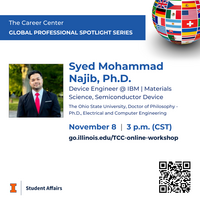 Global Professional Spotlight Series with Syed Mohammad Najob, Ph.D., November 8, 2024, 3 p.m. (CST), Online