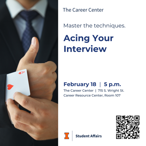 Acing Your Interview, February 18, 2025, 5 p.m., at The Career Center