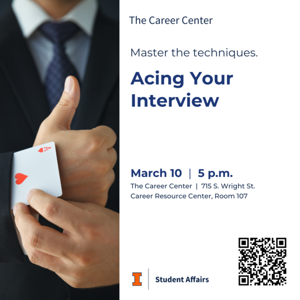 Acing Your Interview, March 10, 2025, 5 p.m., at The Career Center