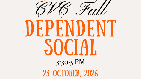 Poster for Chez Veterans Center dependent social on Friday, October 23rd, from 3:30-5 PM.