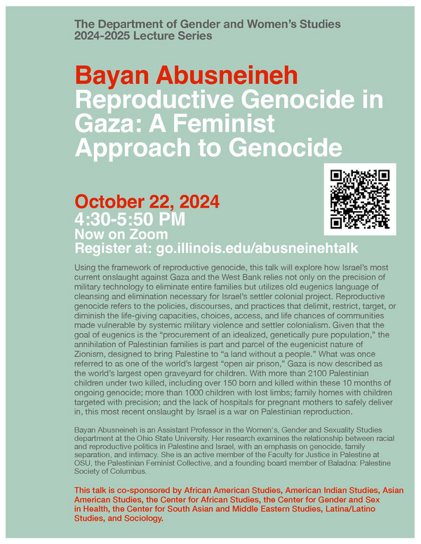 GWS Lecture Series| Reproductive genocide in Gaza: A feminist approach to genocide