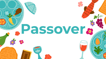 The decorative image features the word "Passover."