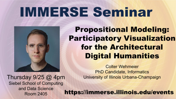 IMMERSE Seminar 9/25 Colter Wehmeier