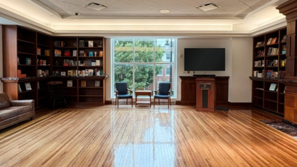 A photo of the Author's Corner at the Illini Union Bookstore