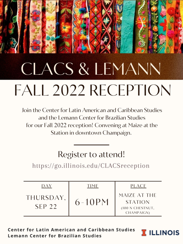 Details for Sep 22 reception - all included in event text details.