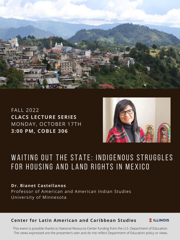 Details for Oct 17 Castellanos talk - all included in event description.