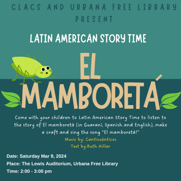 Cover of the book "El mamboreta": it is green and shows a drawing of the head of an insect