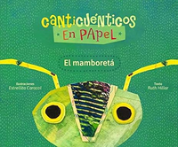 Cover of the book "El mamboreta": it is green and shows a drawing of the head of an insect