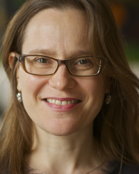 Picture of Irina Silber -- she has shoulder lenght hair and wears glasses